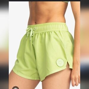 Roxy Green Athletic Shorts with Elastic Waistband Size S
